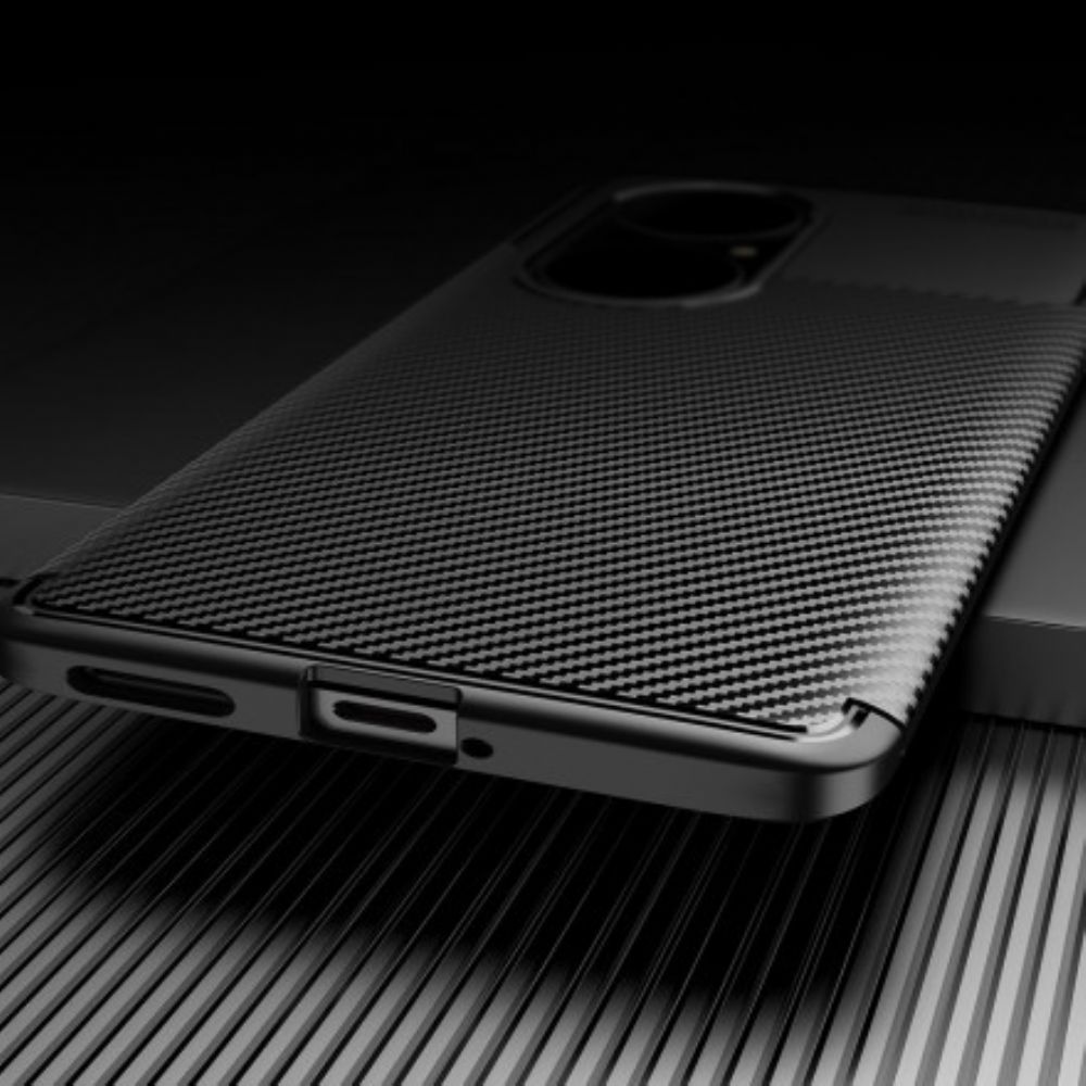 Hülle Für Huawei P50 Flexible Kohlefaserstruktur