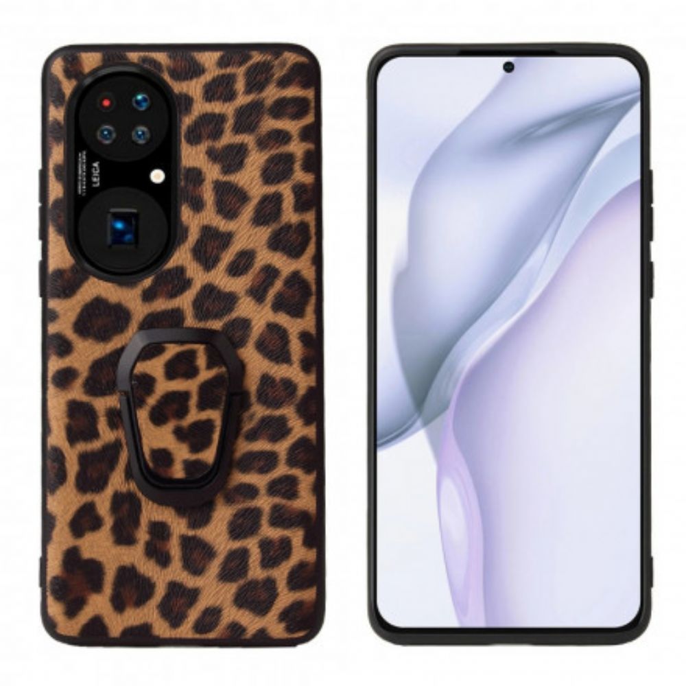 Hülle Für Huawei P50 Leopard Style Ring-support