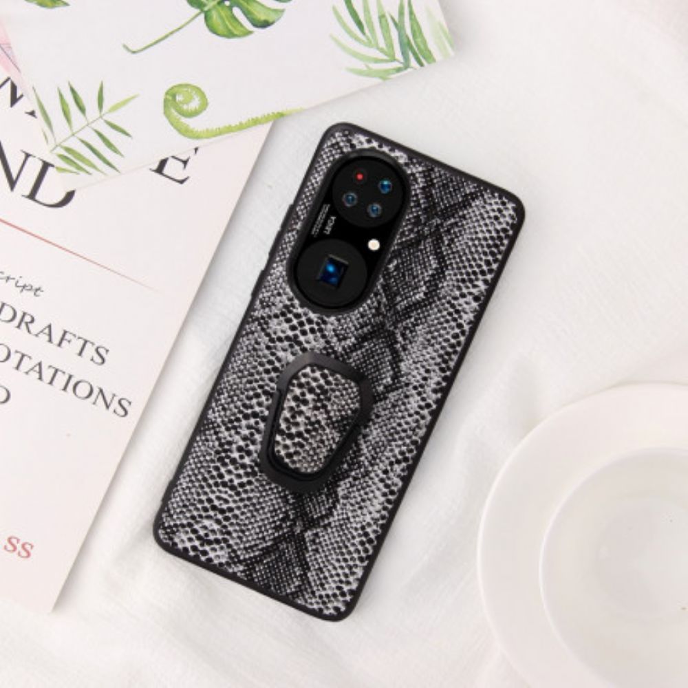 Hülle Für Huawei P50 Ring-klammer Im Schlangen-stil