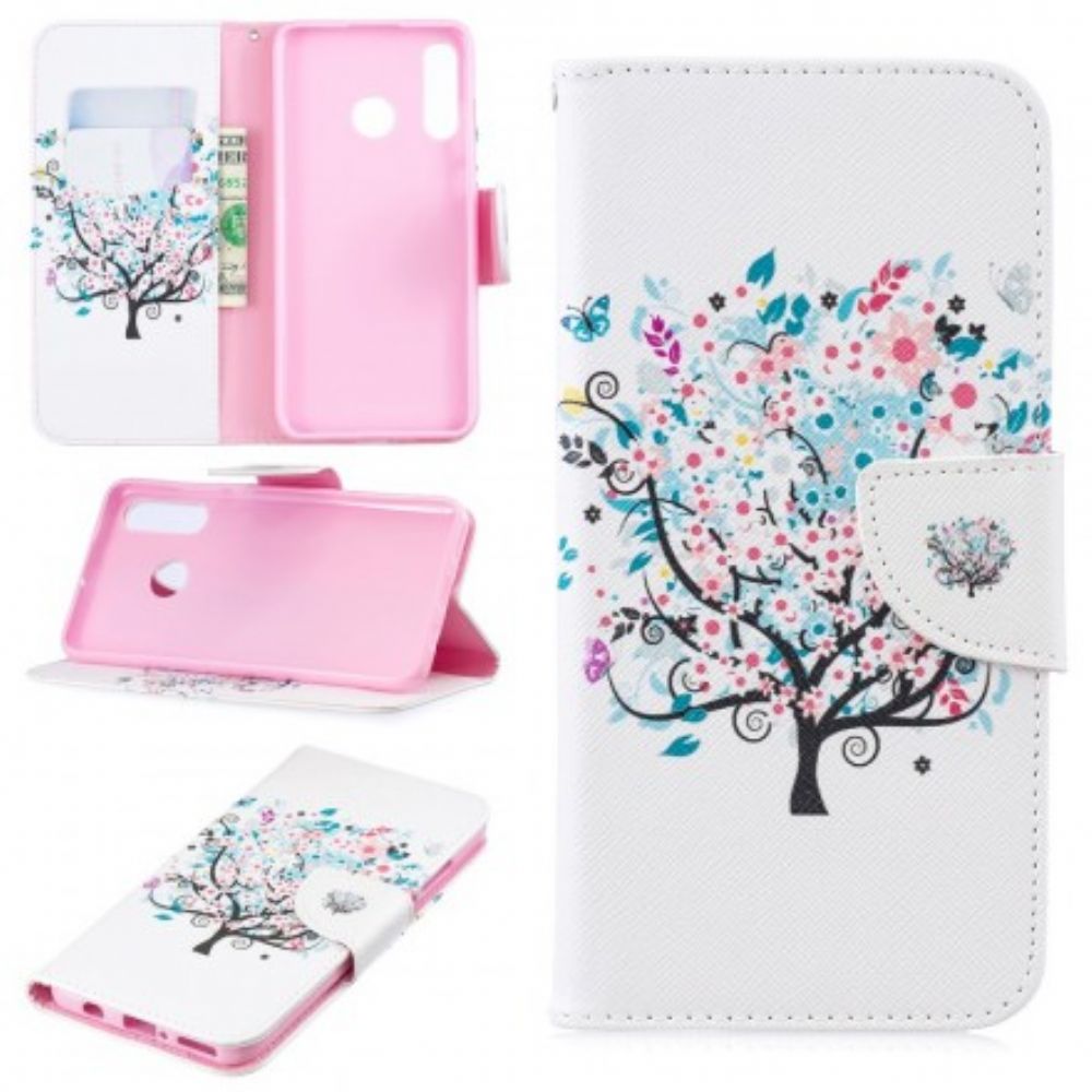 Flip Case Für Huawei P30 Lite Blumiger Baum