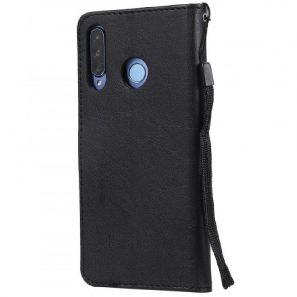 Flip Case Für Huawei P30 Lite Mit Kordel Armband Lederoptik