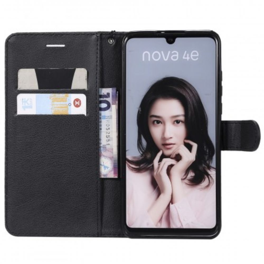 Flip Case Für Huawei P30 Lite Mit Kordel Armband Lederoptik