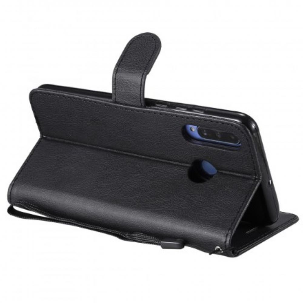 Flip Case Für Huawei P30 Lite Mit Kordel Armband Lederoptik
