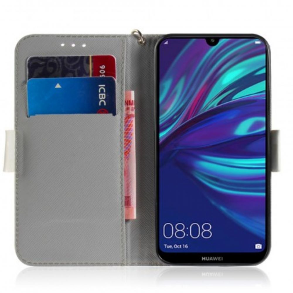 Flip Case Für Huawei P30 Lite Mit Kordel Tanga Blumenzweig