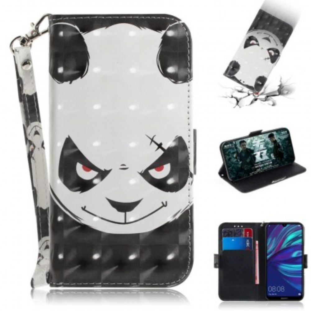Flip Case Für Huawei P30 Lite Mit Kordel Wütender Panda Mit Riemen