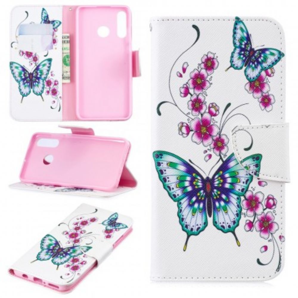 Flip Case Für Huawei P30 Lite Wunderbare Schmetterlinge