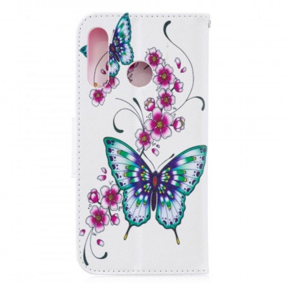 Flip Case Für Huawei P30 Lite Wunderbare Schmetterlinge