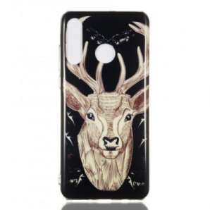 Hülle Für Huawei P30 Lite Fluoreszierender Majestätischer Hirsch