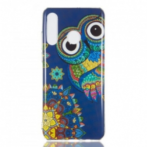 Hülle Für Huawei P30 Lite Fluoreszierendes Eulen-mandala