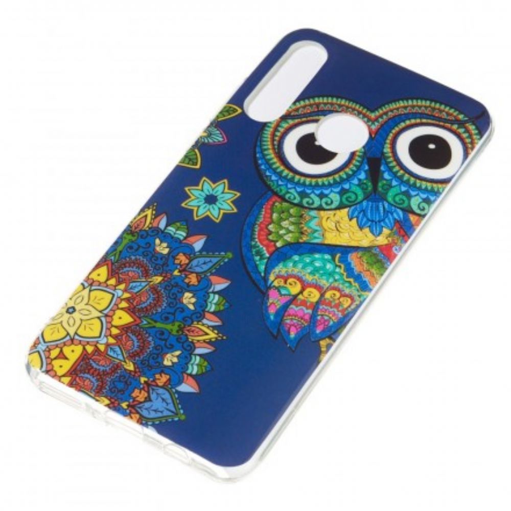Hülle Für Huawei P30 Lite Fluoreszierendes Eulen-mandala