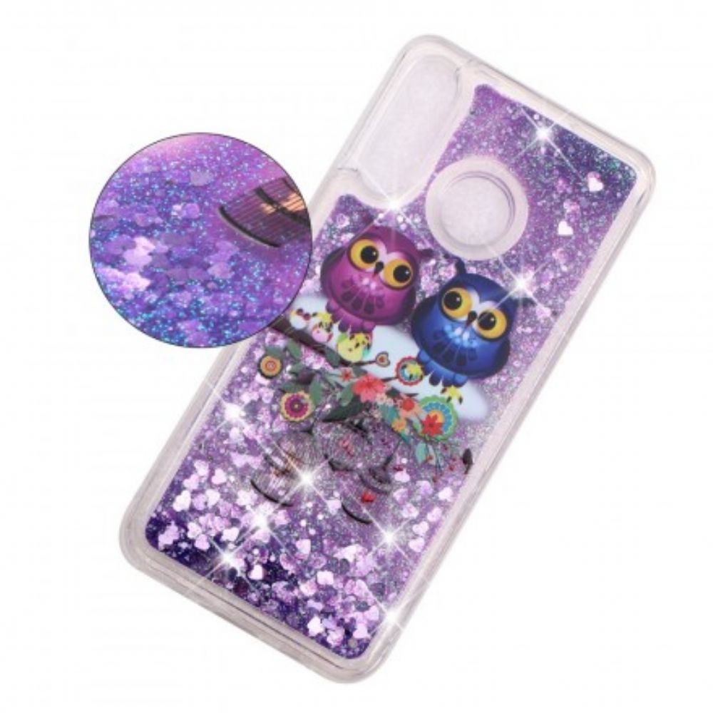 Hülle Für Huawei P30 Lite Glitter Eulen