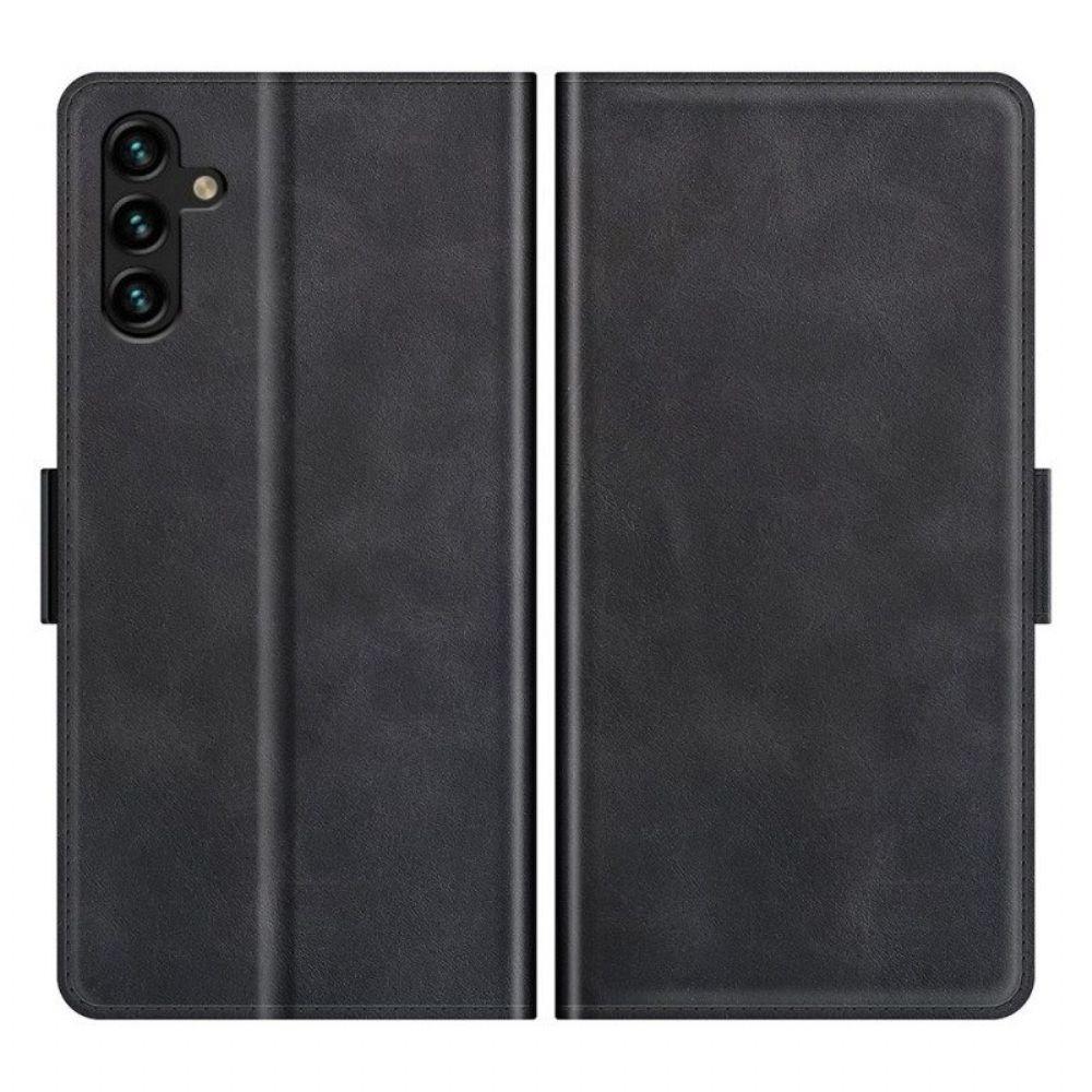 Flip Case Für Samsung Galaxy A13 5G / A04s Designer-ledereffekt