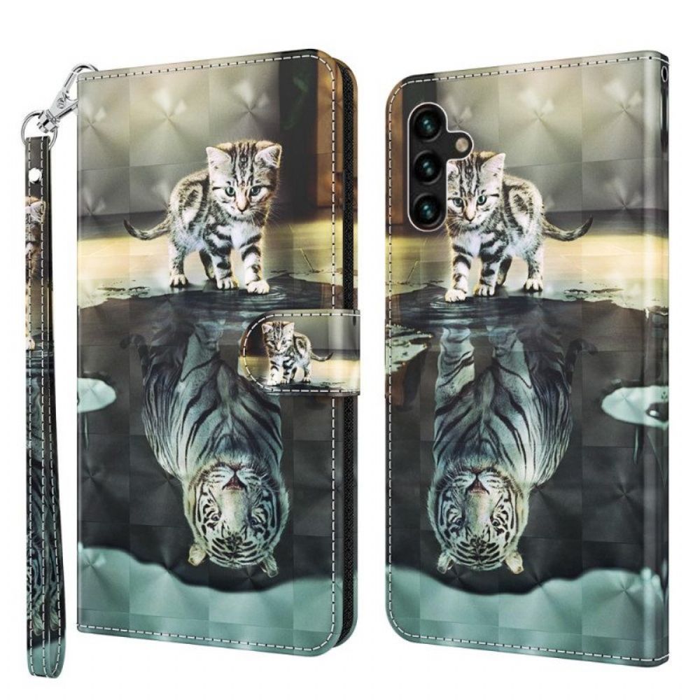 Flip Case Für Samsung Galaxy A13 5G / A04s Ernest Der Tiger