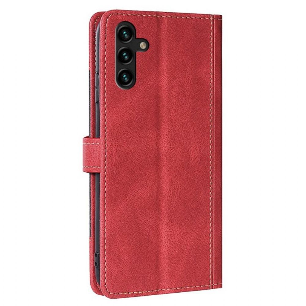 Lederhüllen Für Samsung Galaxy A13 5G / A04s Kunstleder Bicolor Stylisch