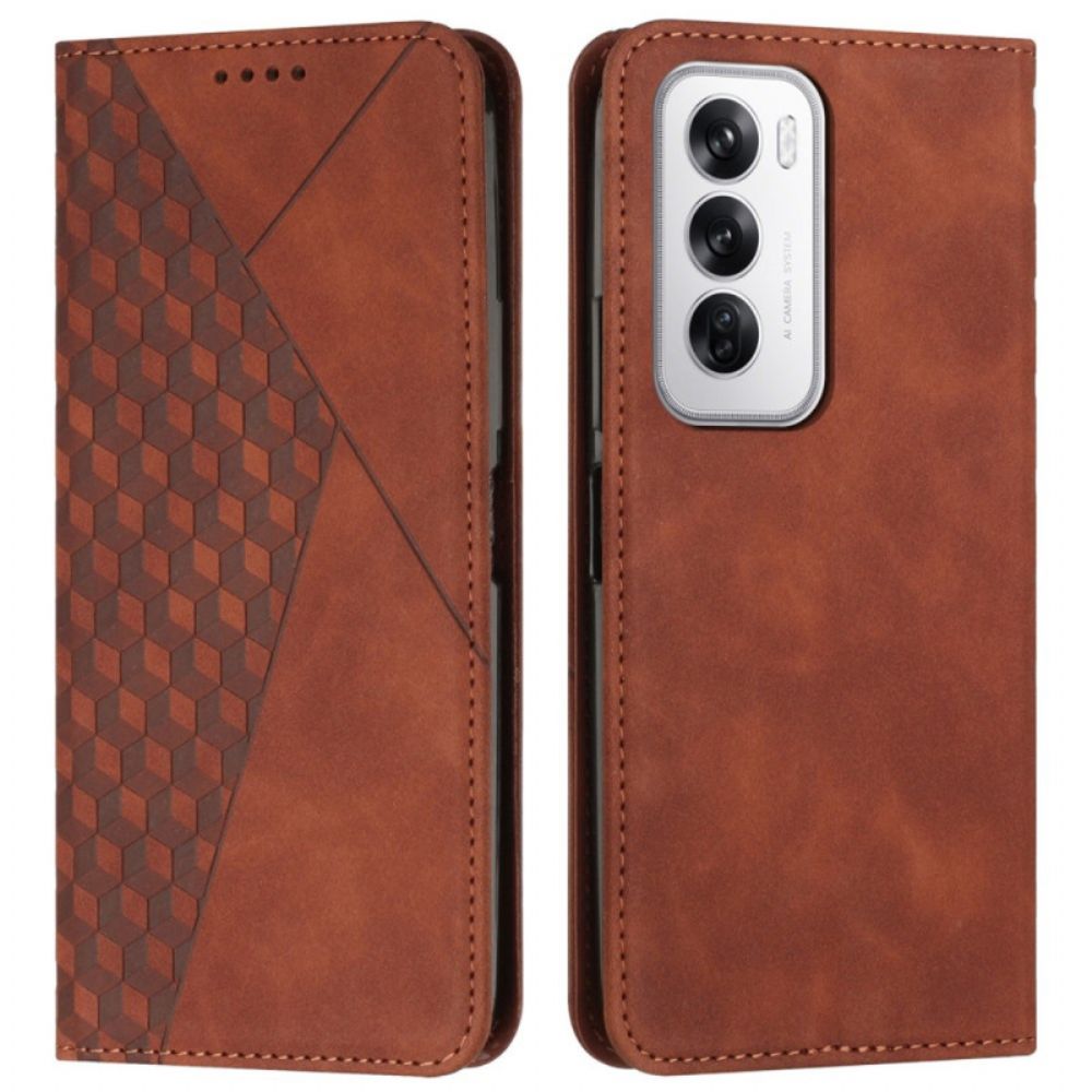 Flip Case Oppo Reno 12 5g Rautenmuster