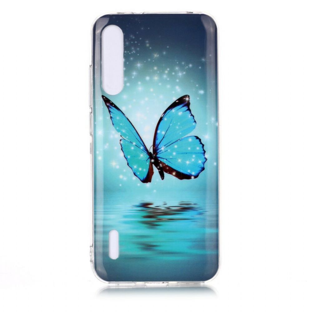 Hülle Für Xiaomi Mi A3 Fluoreszierender Blauer Schmetterling