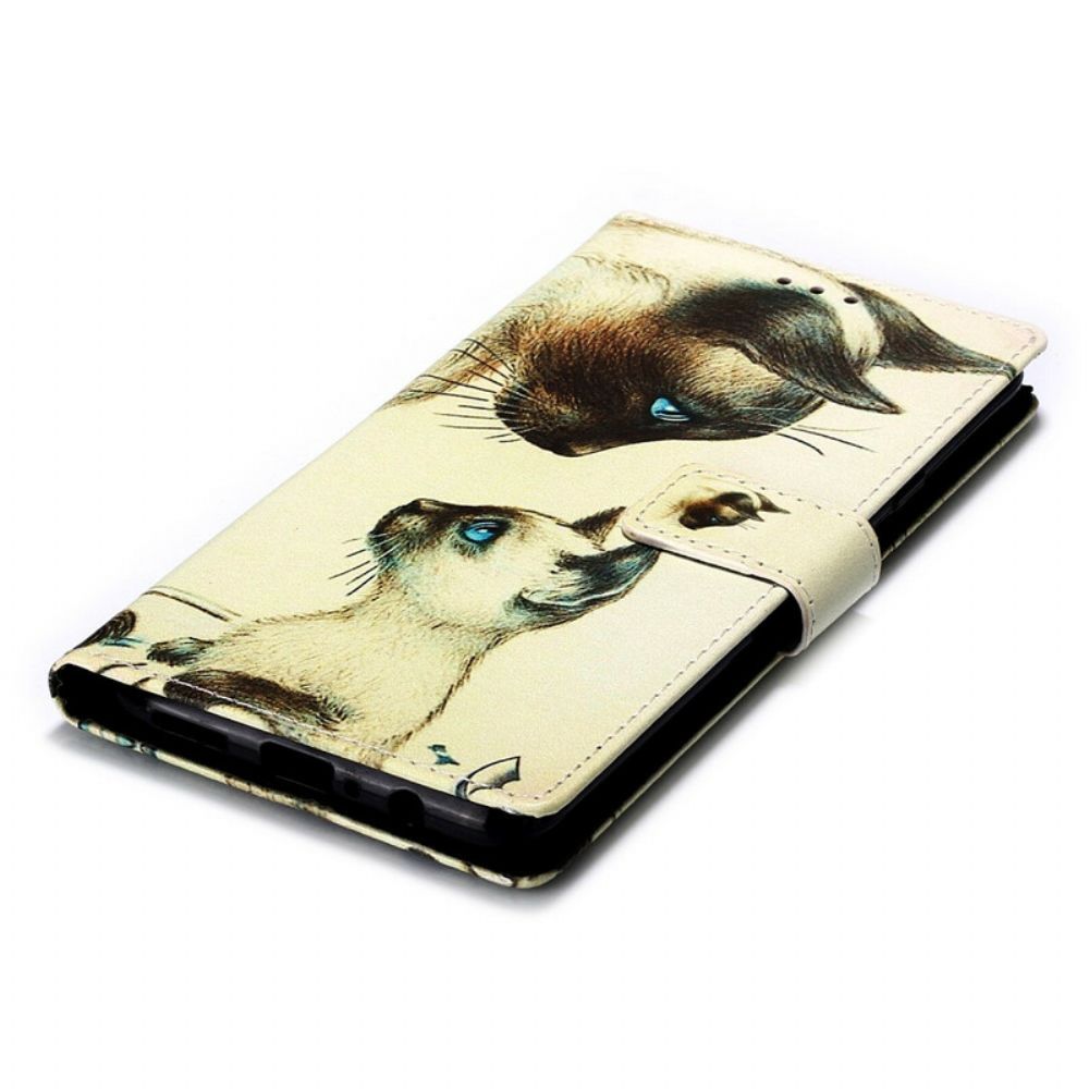 Flip Case Für Samsung Galaxy A20s Kätzchen Und Mama