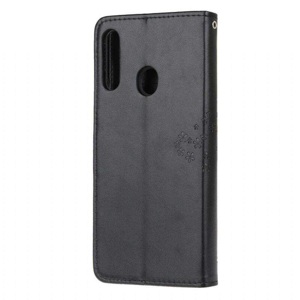 Flip Case Für Samsung Galaxy A20s Mit Kordel Baum Und Riemcheneulen