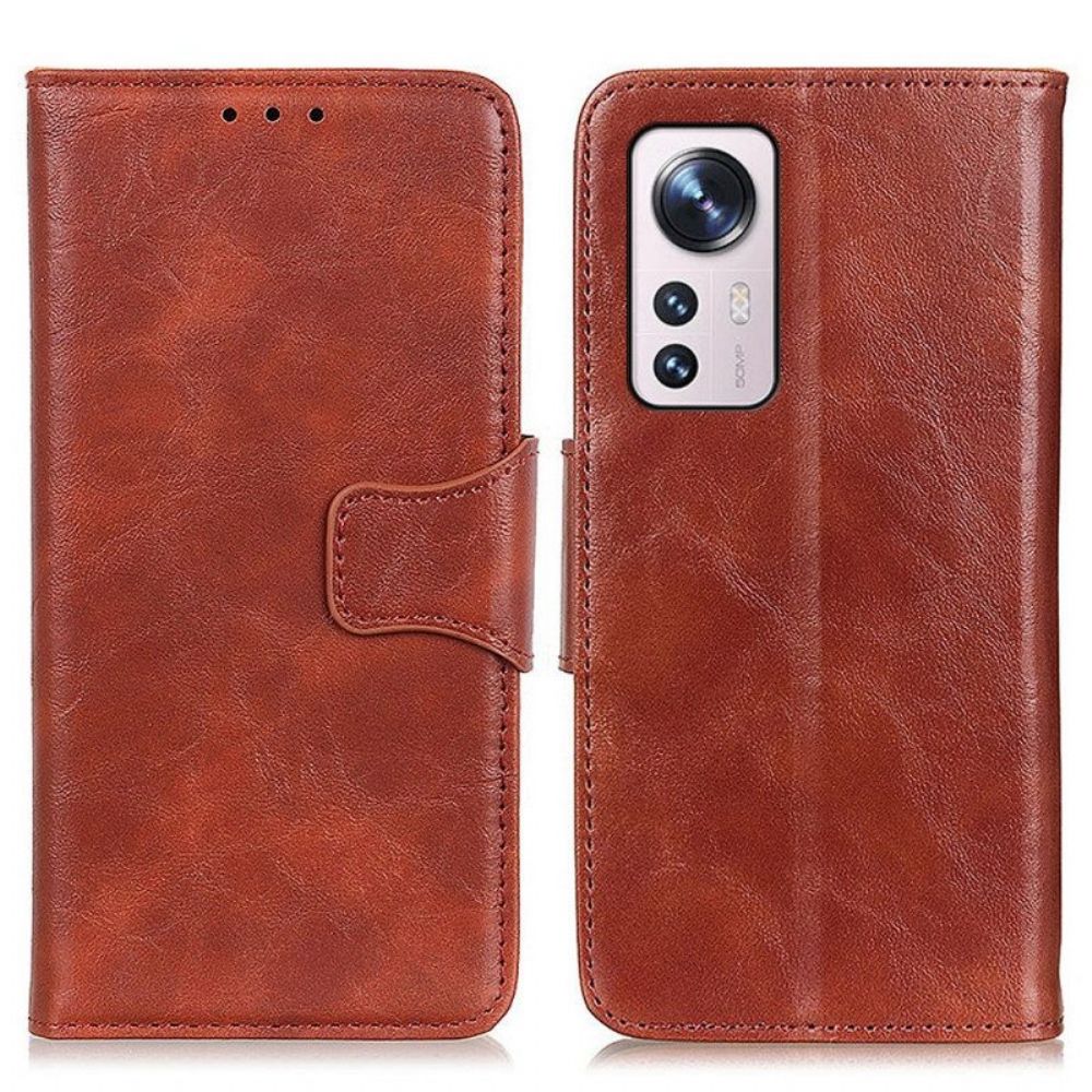 Flip Case Für Xiaomi 12 Pro Wendeverschluss Aus Spaltleder