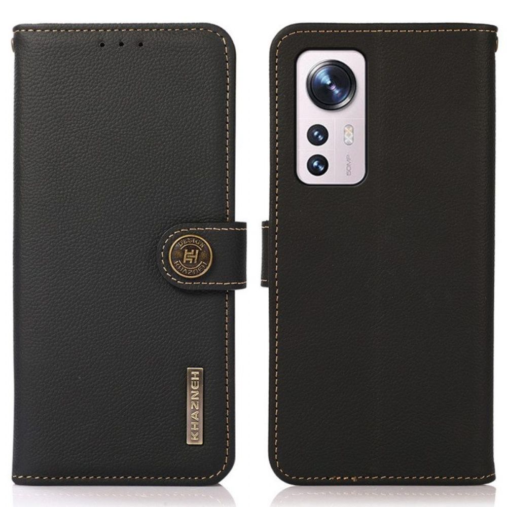 Lederhüllen Für Xiaomi 12 Pro Khazneh Rfid-echtleder