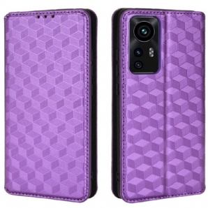 Schutzhülle Für Xiaomi 12 Pro Flip Case Diamant-ledereffekt