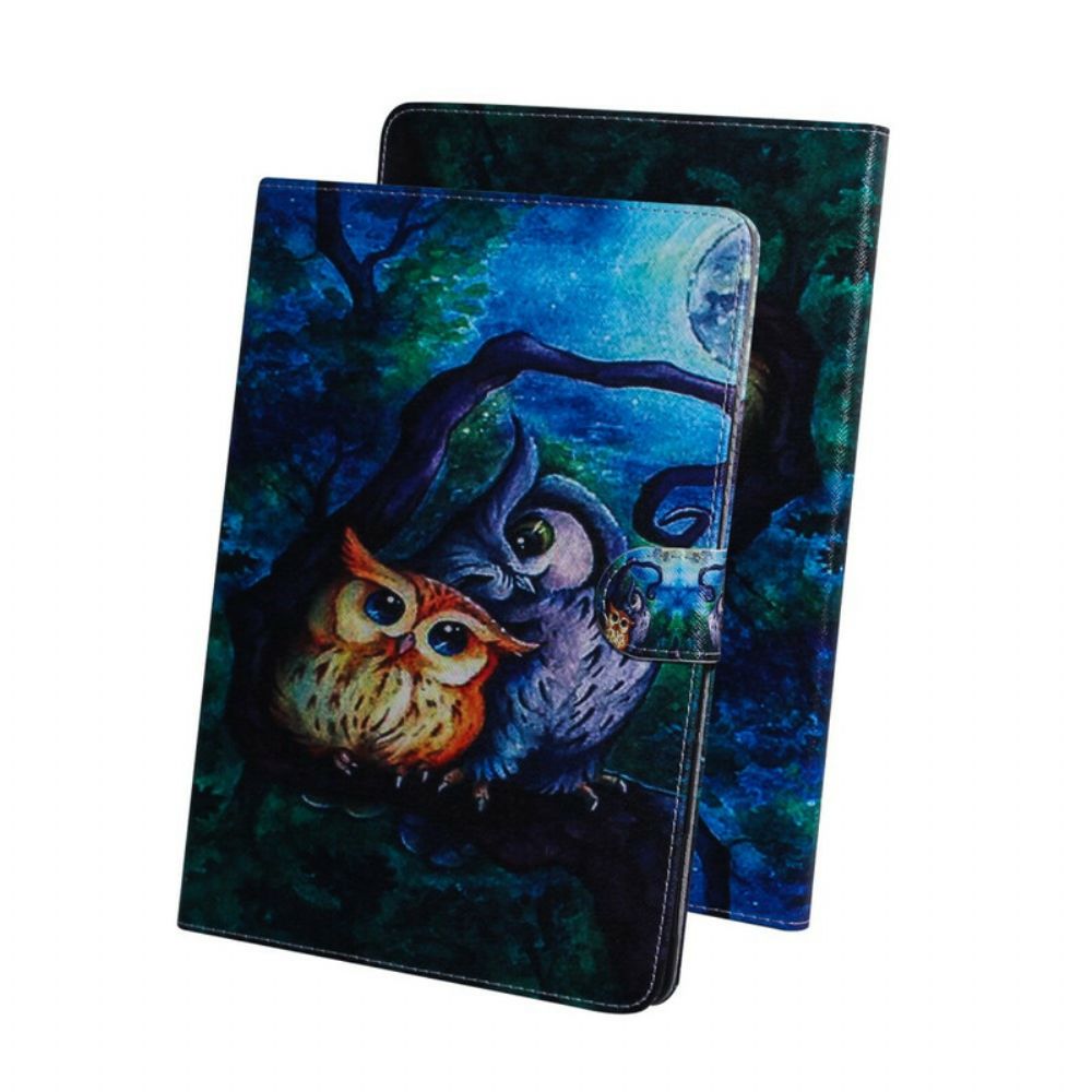 Flip Case Für Samsung Galaxy Tab S7 / Tab S8 Eulenmalerei