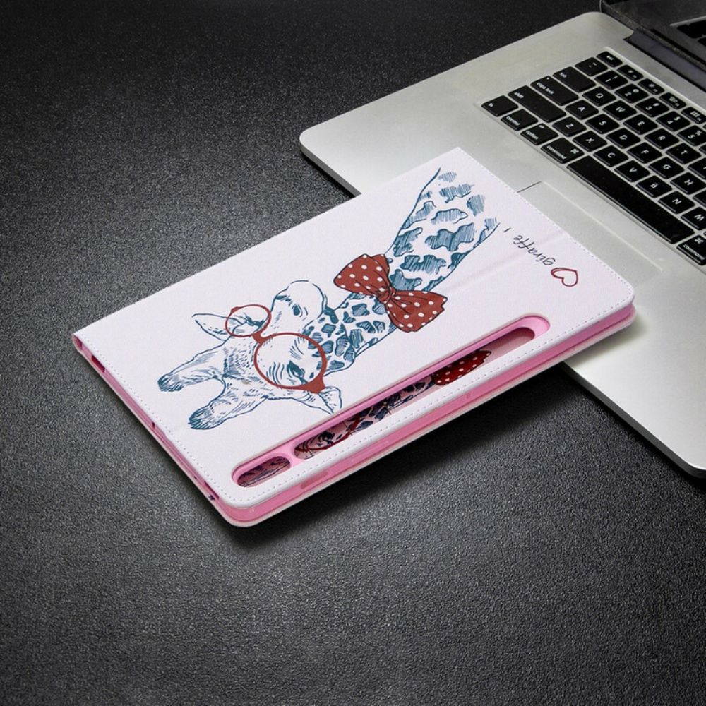 Flip Case Für Samsung Galaxy Tab S7 / Tab S8 Giraffen-druckdesign