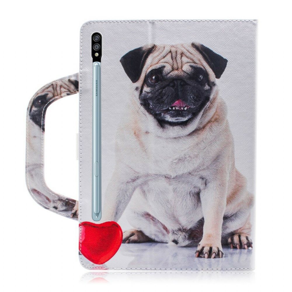 Flip Case Für Samsung Galaxy Tab S7 / Tab S8 Hund Mit Griff