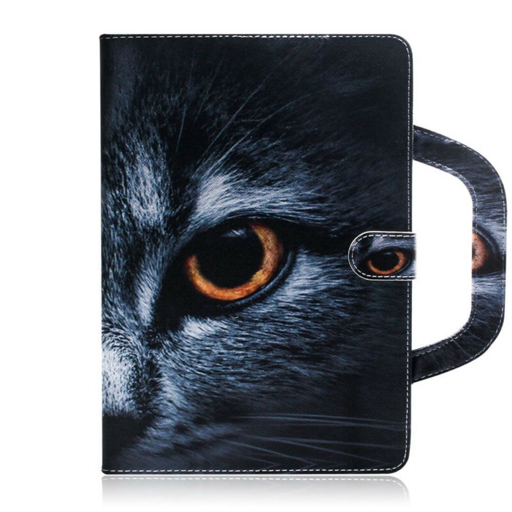 Flip Case Für Samsung Galaxy Tab S7 / Tab S8 Katze Mit Henkel