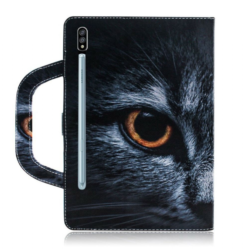 Flip Case Für Samsung Galaxy Tab S7 / Tab S8 Katze Mit Henkel