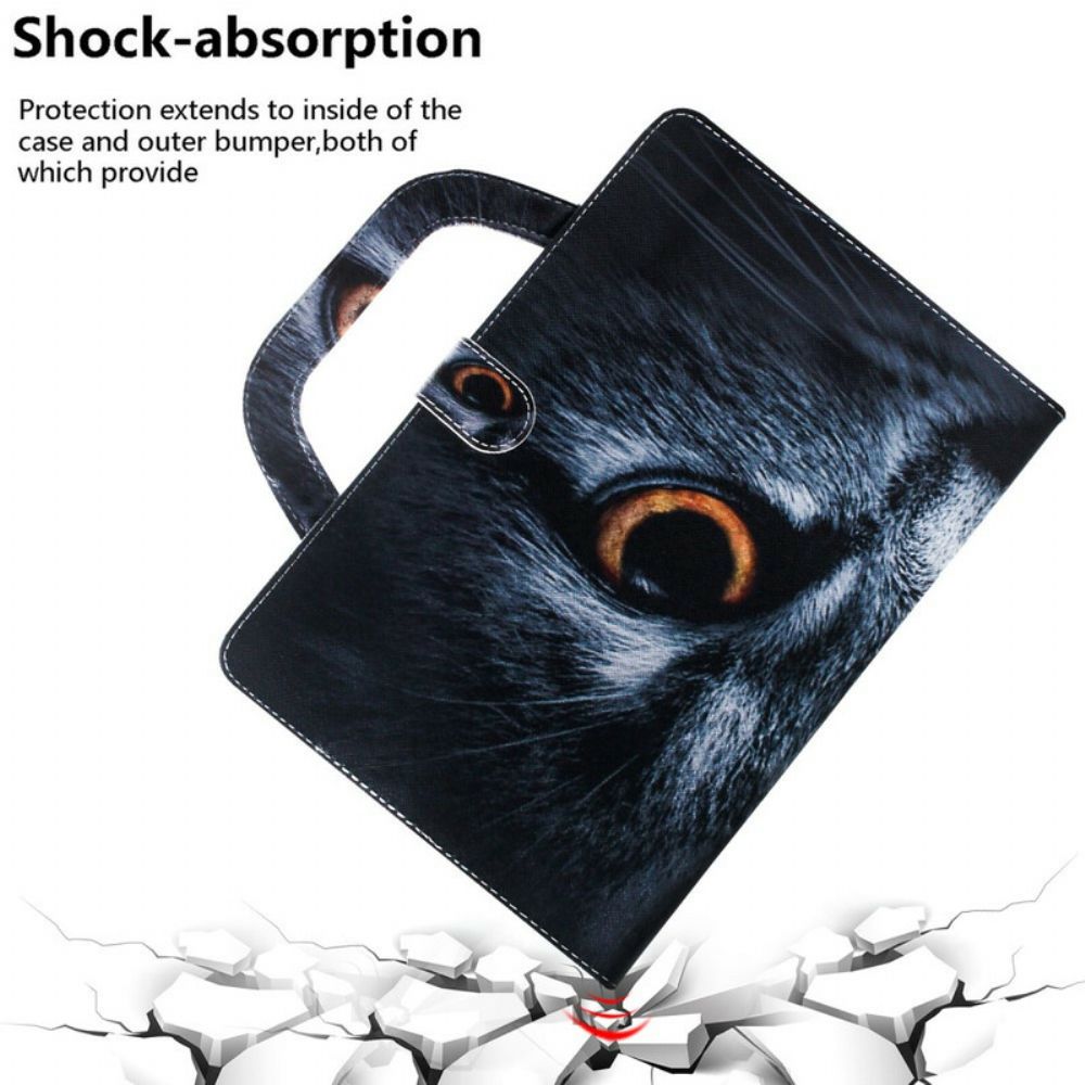 Flip Case Für Samsung Galaxy Tab S7 / Tab S8 Katze Mit Henkel