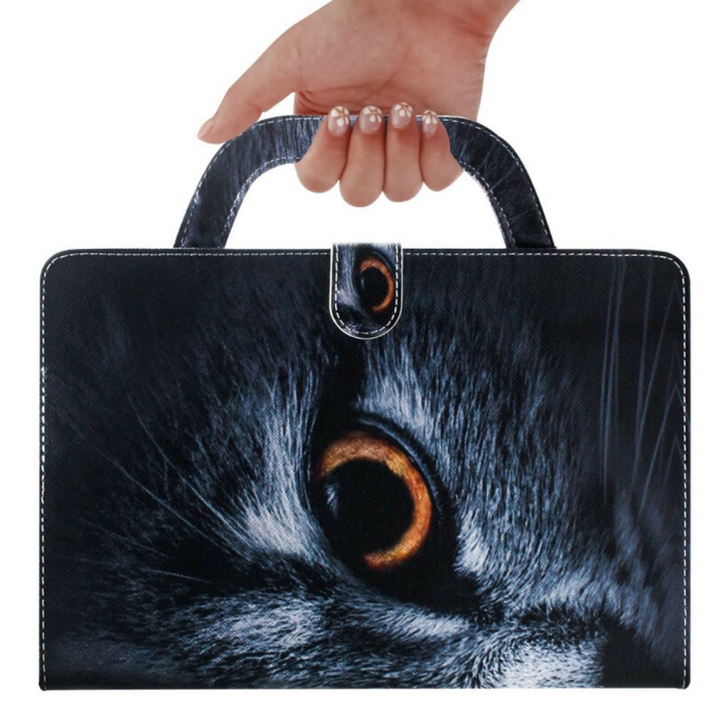 Flip Case Für Samsung Galaxy Tab S7 / Tab S8 Katze Mit Henkel