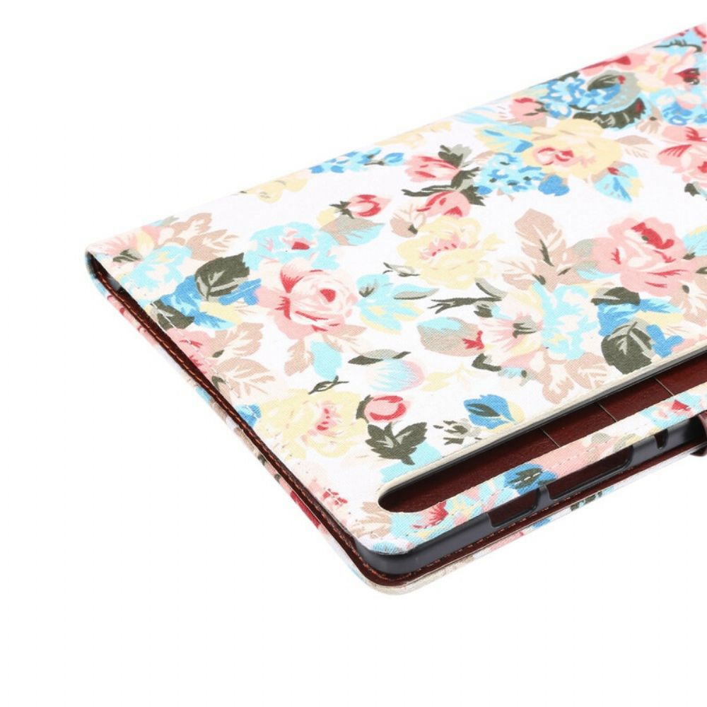 Lederhüllen Für Samsung Galaxy Tab S7 / Tab S8 Freiheitsblumen