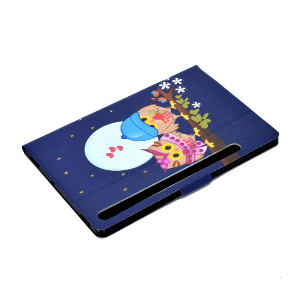 Lederhüllen Für Samsung Galaxy Tab S7 / Tab S8 Lustige Eulen
