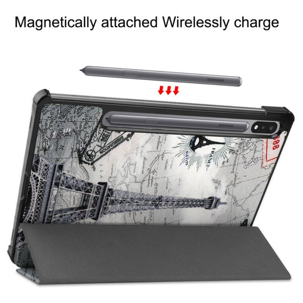 Schutzhülle Für Samsung Galaxy Tab S7 / Tab S8 Stifthalter Eiffelturm