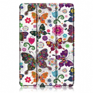 Schutzhülle Für Samsung Galaxy Tab S7 / Tab S8 Verbesserte Schmetterlinge Und Blumen