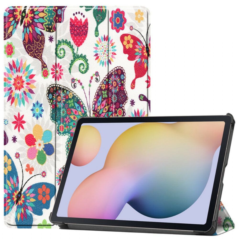 Schutzhülle Für Samsung Galaxy Tab S7 / Tab S8 Vintage Blumen-stifthalter