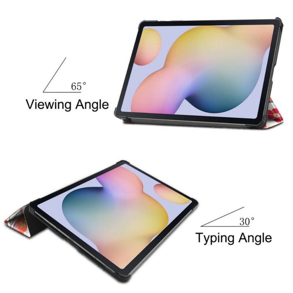 Schutzhülle Für Samsung Galaxy Tab S7 / Tab S8 Vintage Blumen-stifthalter