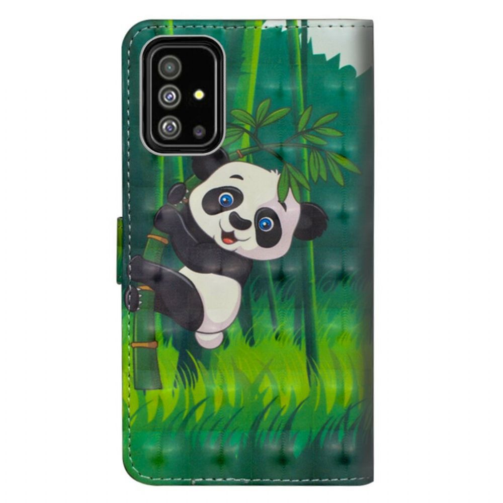 Flip Case Für Samsung Galaxy A51 Panda Und Bambus
