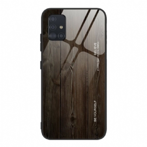 Handyhülle Für Samsung Galaxy A51 Hartglas Im Holzdesign