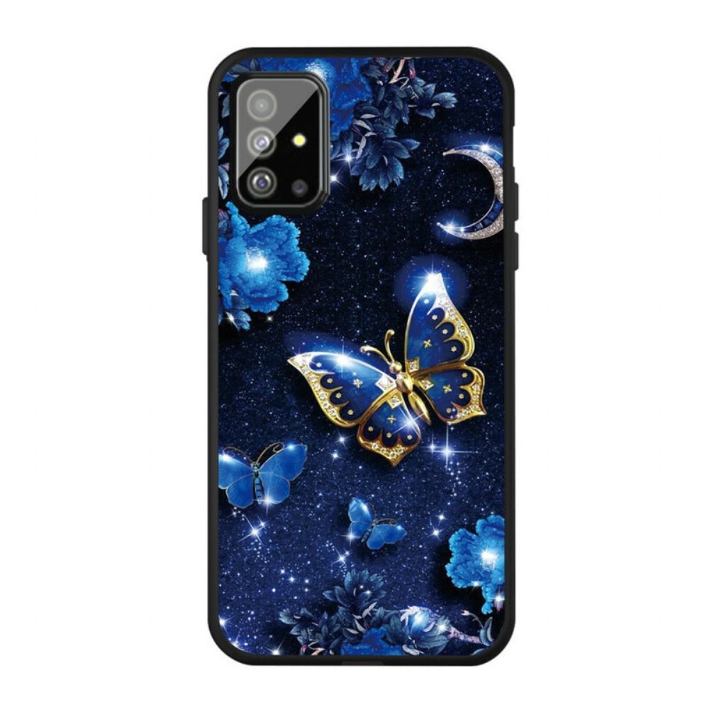 Hülle Für Samsung Galaxy A51 Goldener Schmetterling