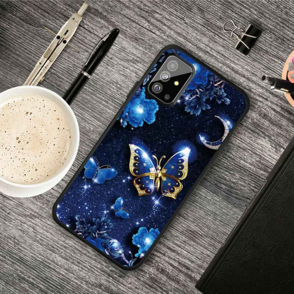 Hülle Für Samsung Galaxy A51 Goldener Schmetterling