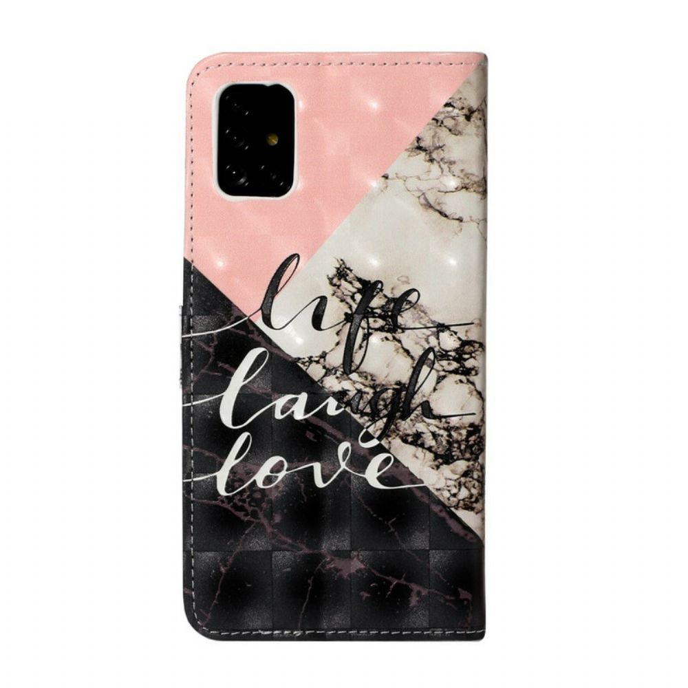 Lederhüllen Für Samsung Galaxy A51 Leben Lachen Liebe