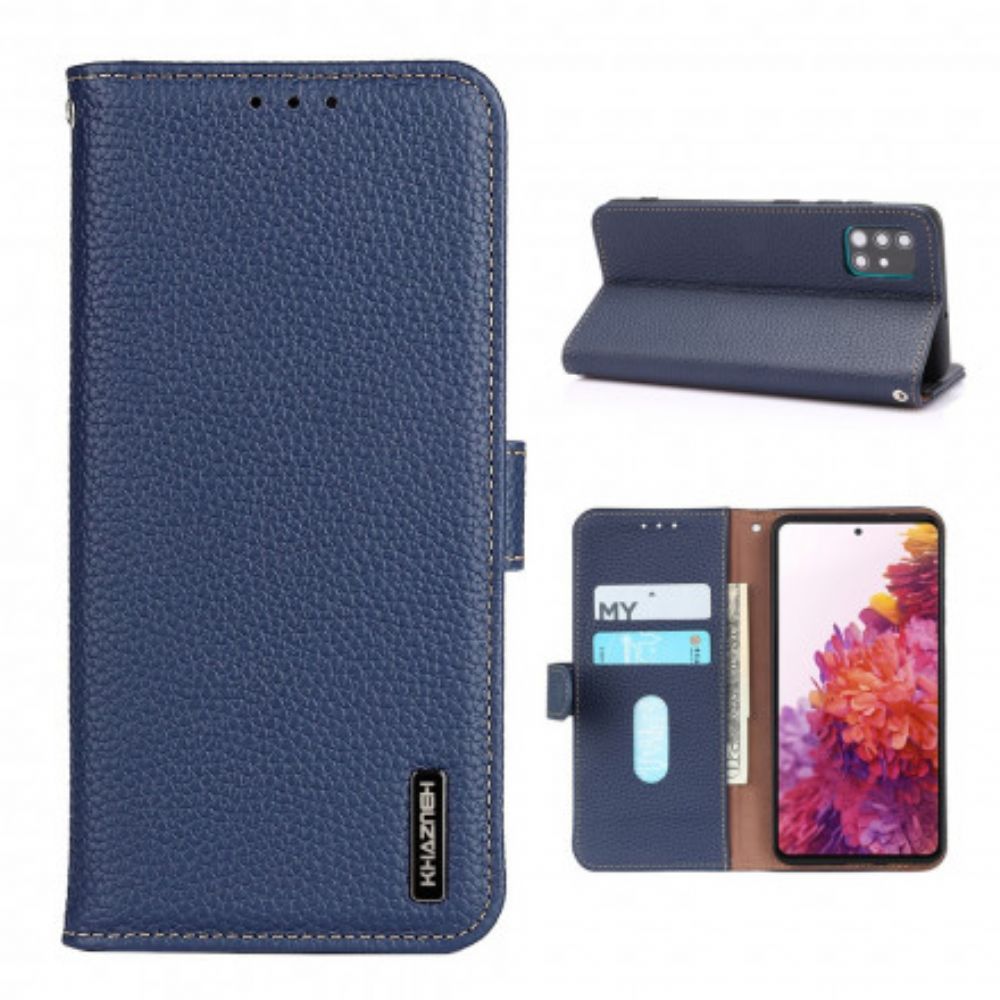 Lederhüllen Für Samsung Galaxy A51 Litschi Khazneh Leder