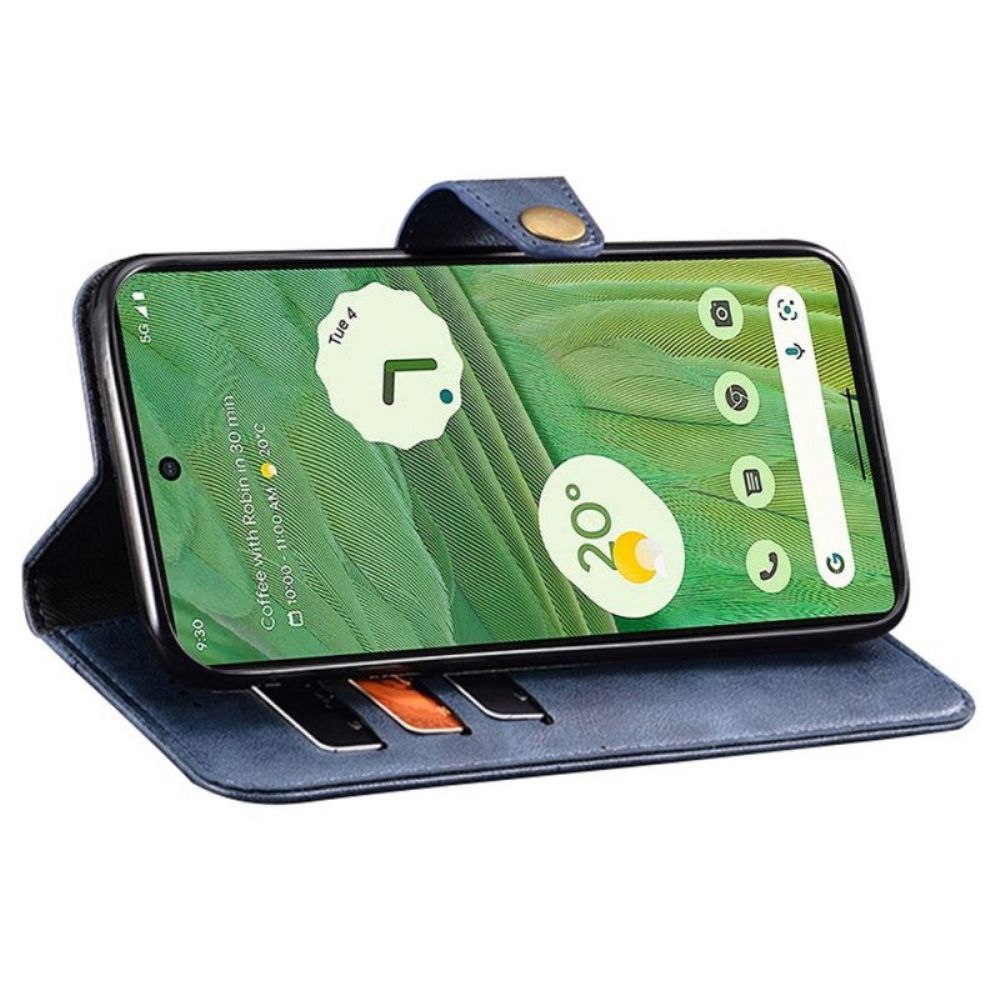 Lederhüllen Für Google Pixel 7A Idewei Magnetknopf