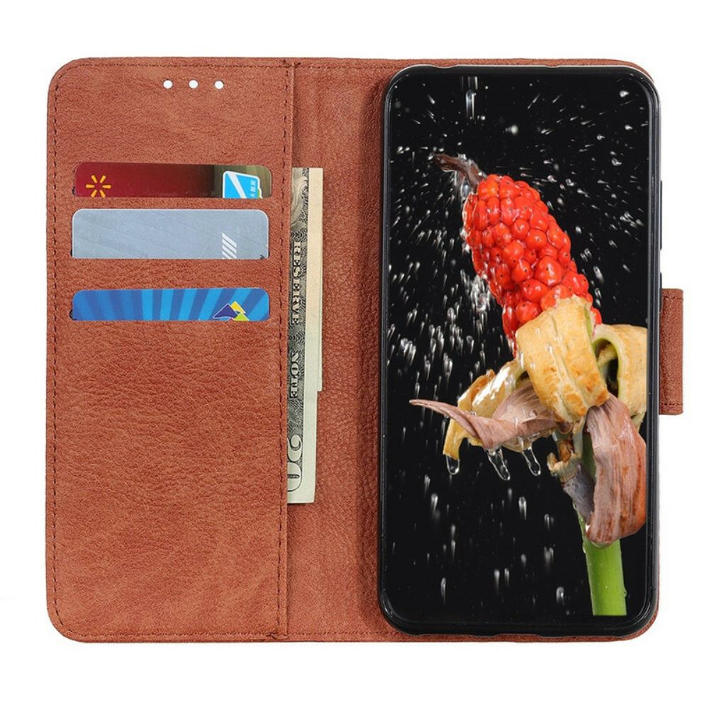 Flip Case Für Sony Xperia 10 II Kunstleder Litschi Business