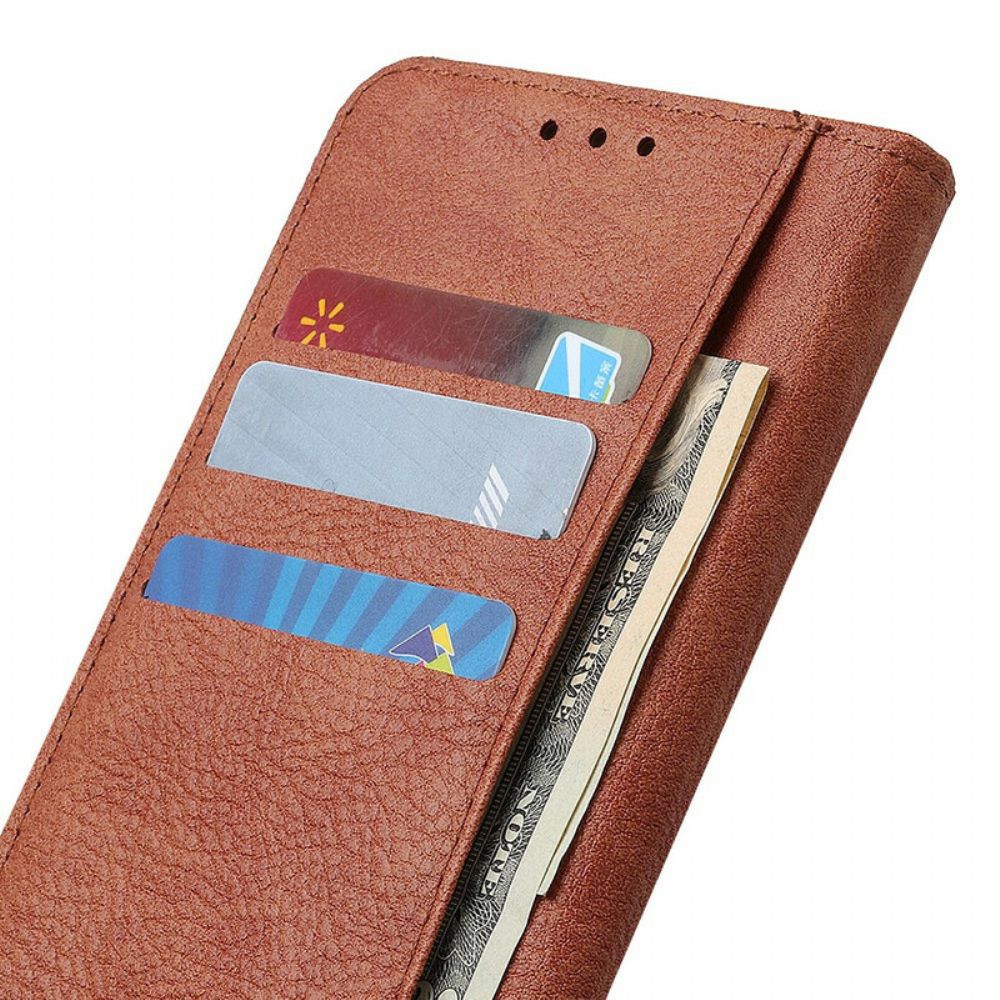 Flip Case Für Sony Xperia 10 II Kunstleder Litschi Business